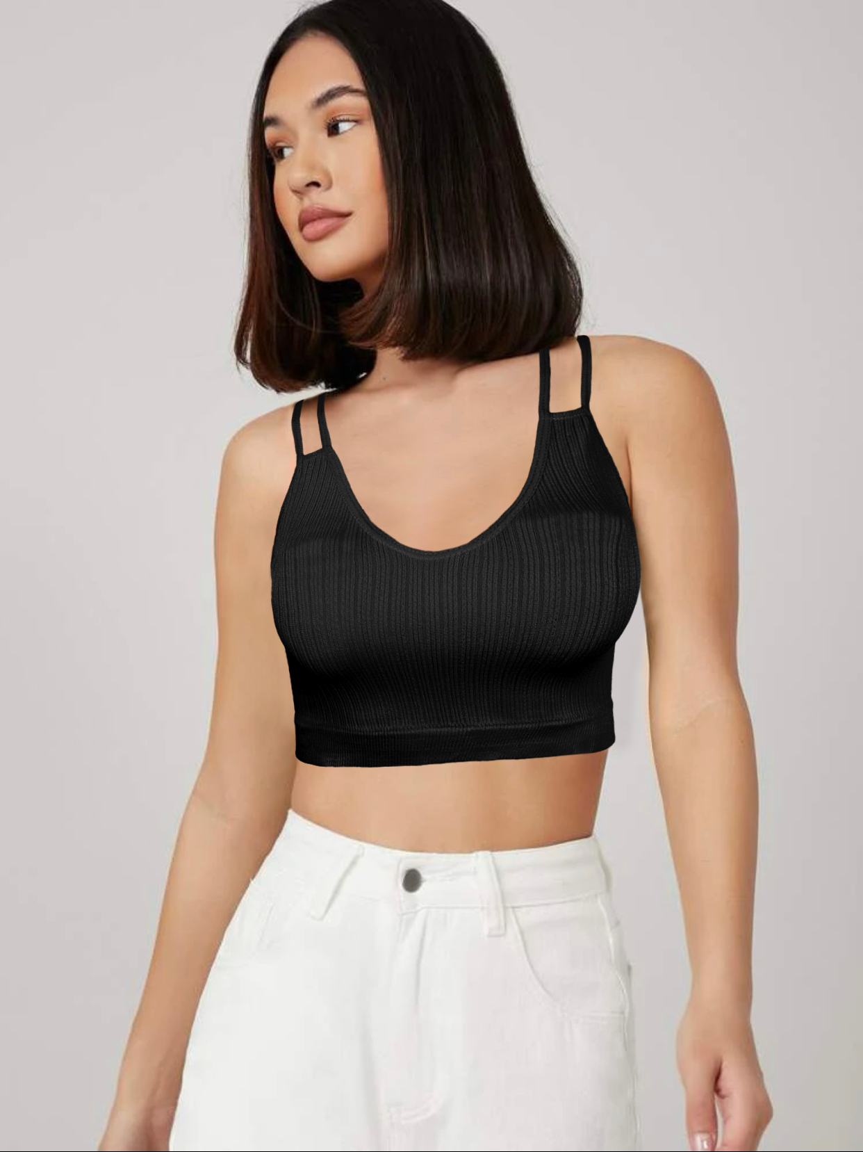 Foto 3 | Ser De 2 Top Deportivos De Mujer Top-1015 2 Colores Blusa Croptop De Tirantes