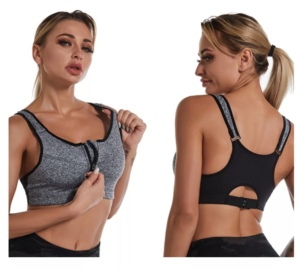 Foto 3 pulgar | Ropa De Top Sujetador Deportivo De Mujer Fitness Cierre 3 Pcs Talla M