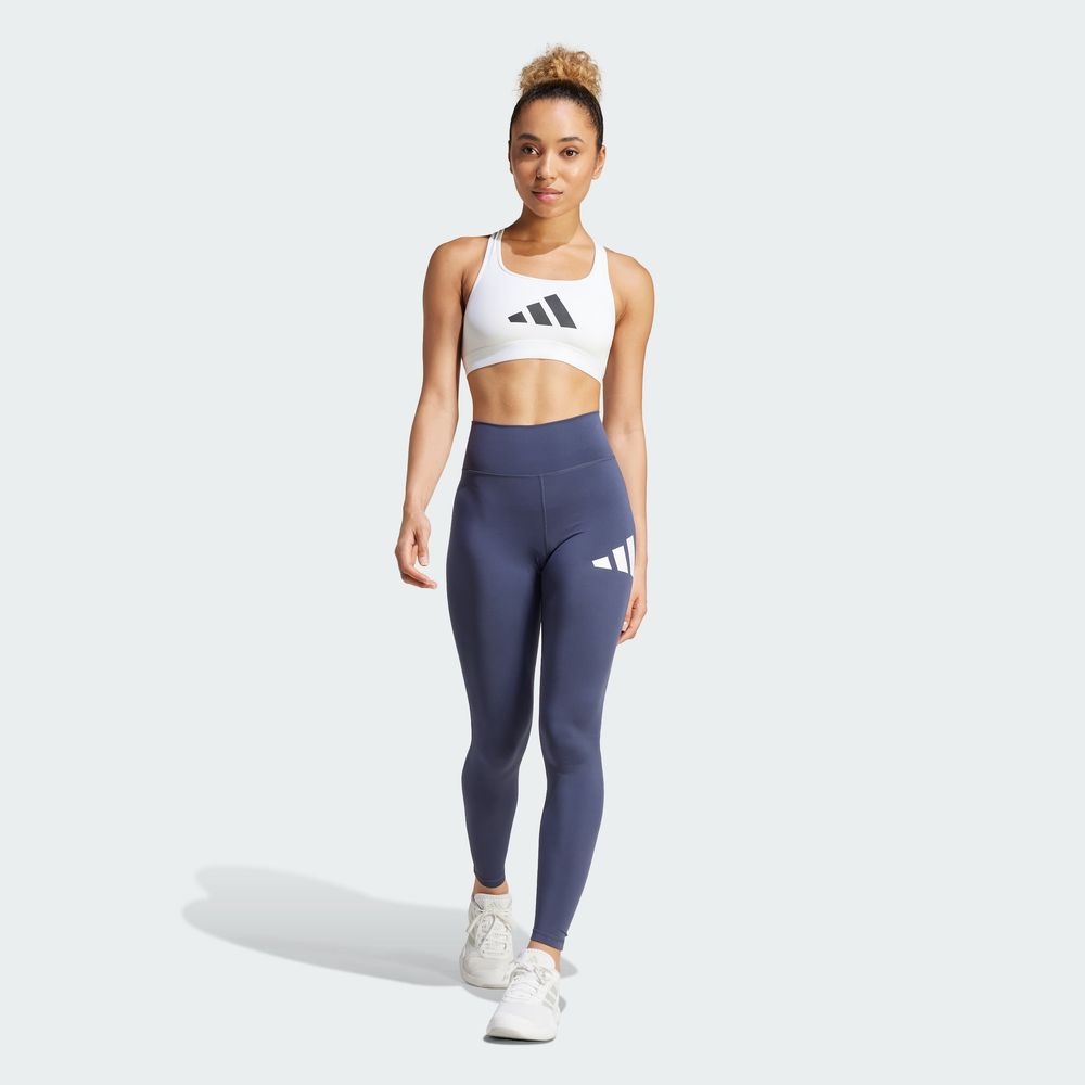 Foto 9 pulgar | Top Deportivo Powerreact Big Logo Estampado Adidas Blanco Mujer