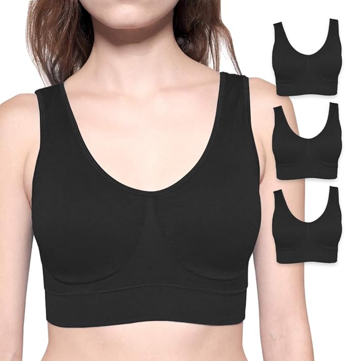 Top Deportivo Para Mujer | Brasier Para Ejercicio De Dama | Paquete De 3 Tops Color Negro