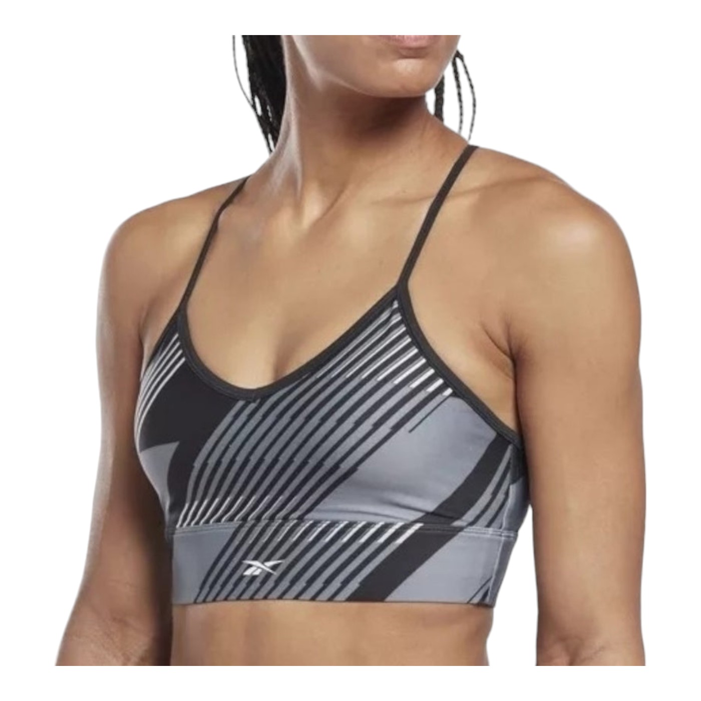 Top Deportivo Reebok Wor Train Aop Bra Color Gris Unisex Modelo Ht4932