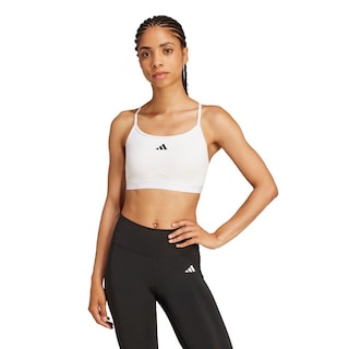 Foto 2 | Top Deportivo De Entrenamiento Aeroreact 3 Franjas Adidas Blanco Mujer