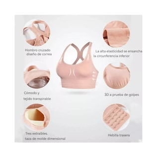 Foto 3 | Top Deportivo con Push Up para Mujer 3 Piezas