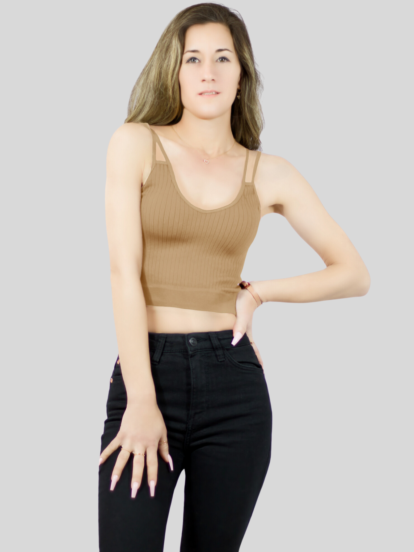 Foto 4 | Ser De 2 Top Deportivos De Mujer Top-1015 2 Colores Blusa Croptop De Tirantes