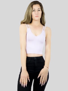 Foto 4 | Ser De 2 Top Deportivos De Mujer Top-1015 2 Colores Blusa Croptop De Tirantes