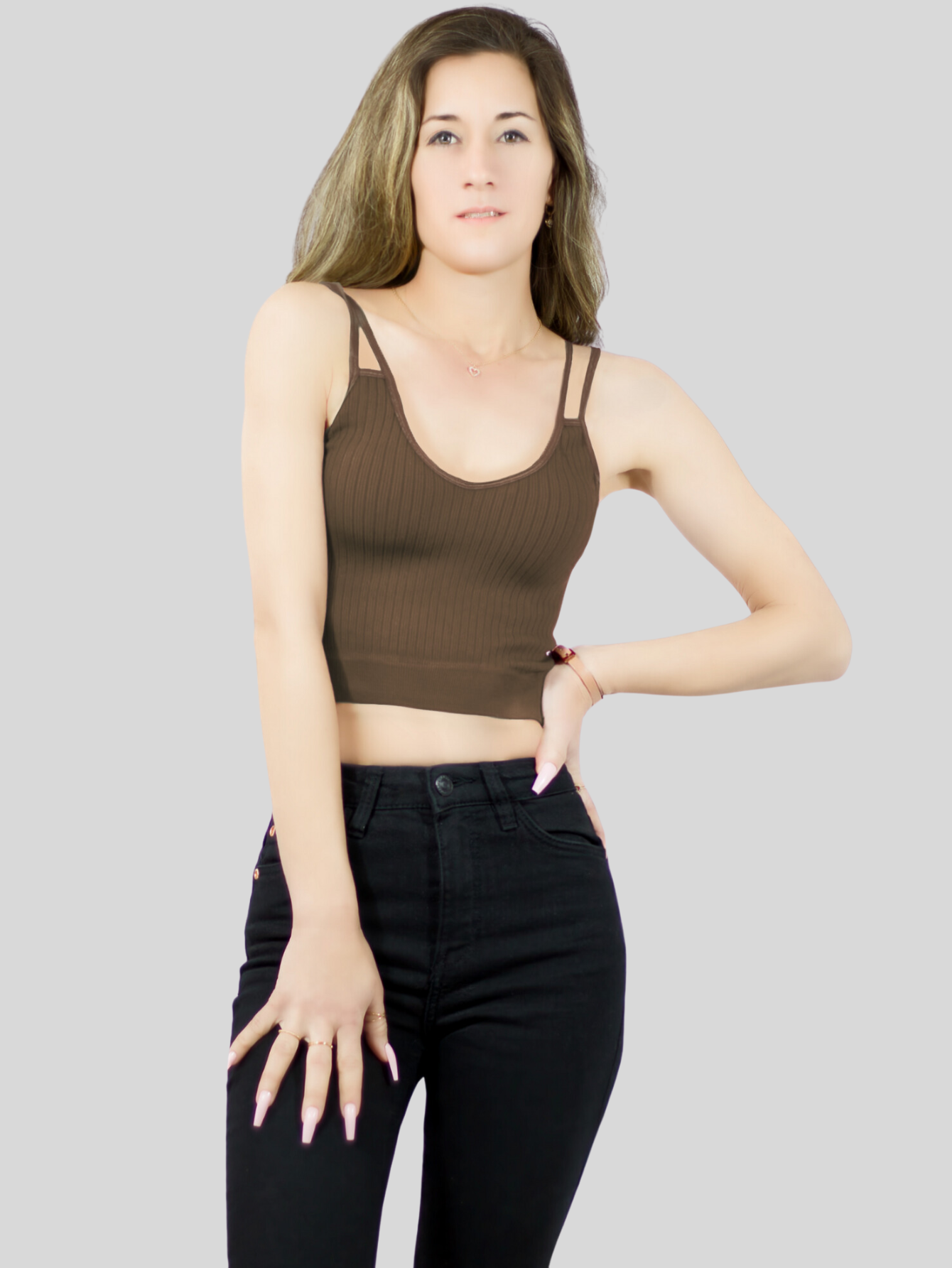Foto 5 pulgar | Ser De 2 Top Deportivos De Mujer Top-1015 2 Colores Blusa Croptop De Tirantes