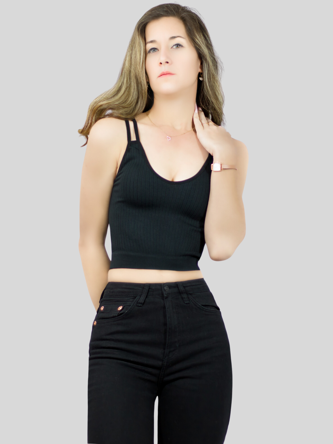 Foto 8 pulgar | Ser De 2 Top Deportivos De Mujer Top-1015 2 Colores Blusa Croptop De Tirantes