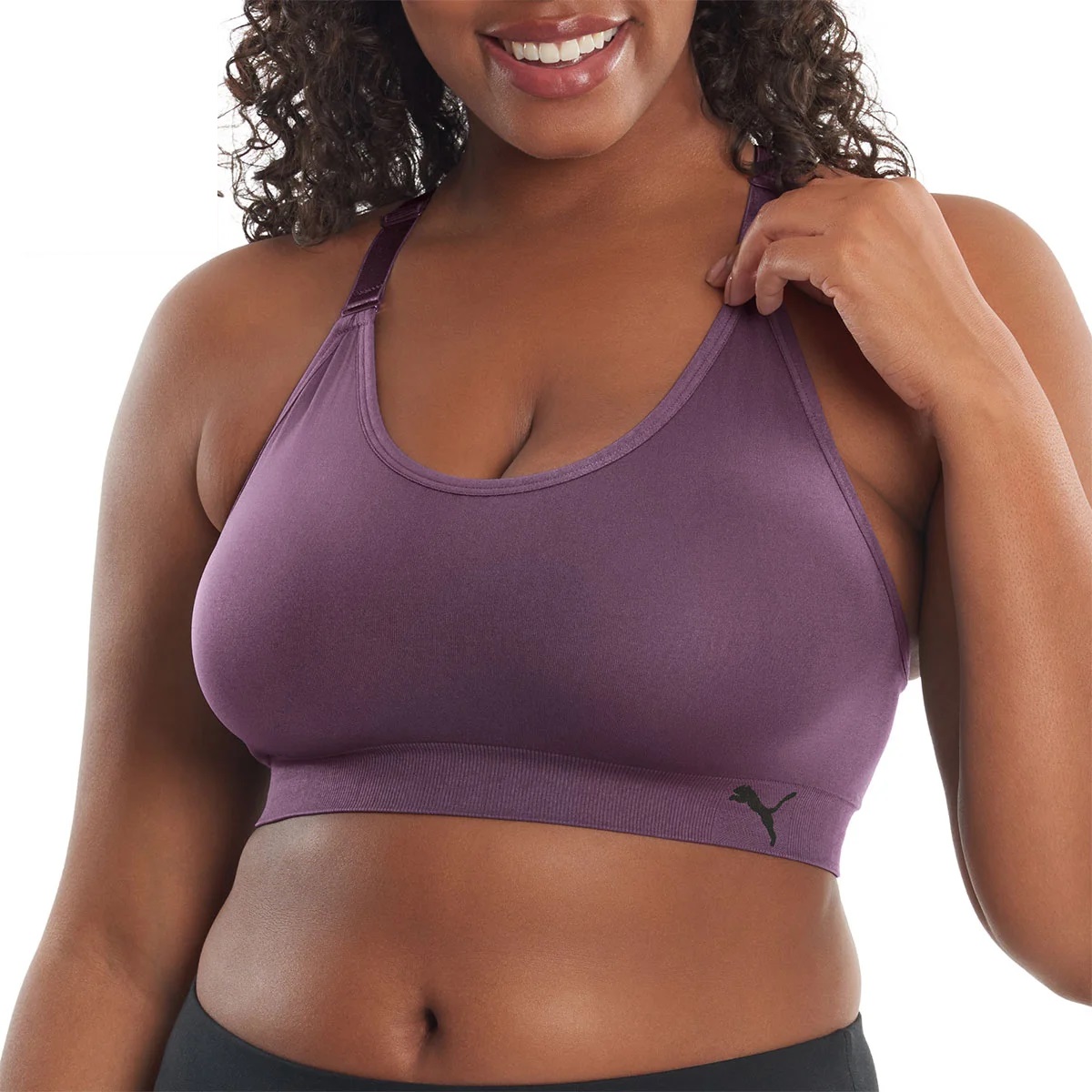 3 Top Puma Brasier Deportivos Morado Claro Copas Removible Tops Para Dama