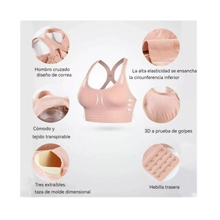 Foto 3 | Crop Top Deportivo Secado Rápido Push Up 3p Talla: L Eo Safe Imports Esi-17788 Multicolor