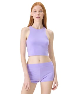 Foto 1 | Camiseta Sin Mangas Florence By Mills Con Cuello Alto Y Lados Brillantes, Color Lavanda - Venta Internacional.