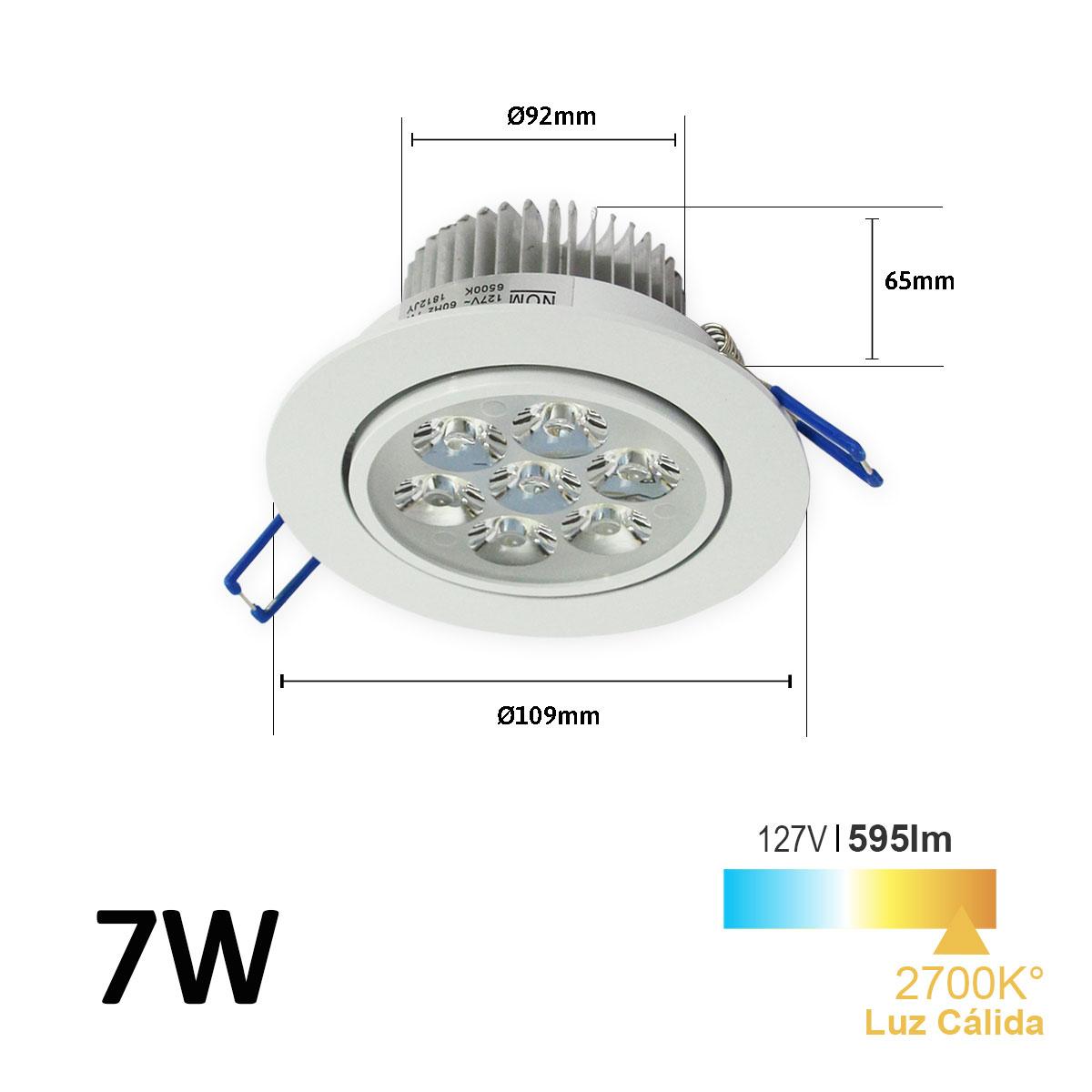 Lámpara Led Empotrable Dirigible 7 W Jwj