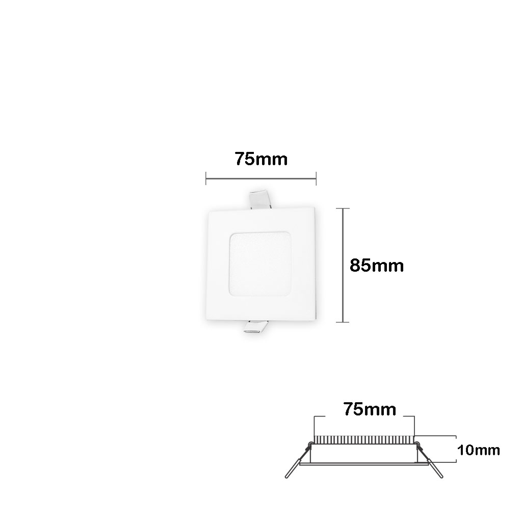 Foto 4 pulgar | Paquete de 2 Plafones Led JWJ JLPC-3B de 3 W Empotrables de Forma Cuadrada