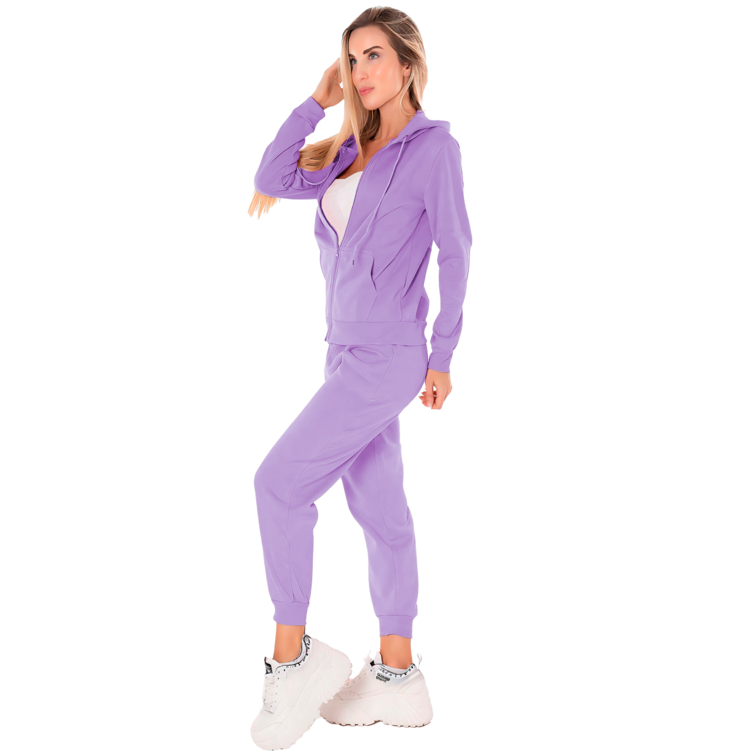 Foto 2 | Conjunto Pants Y Sudadera Conj-07 Térmico Lila