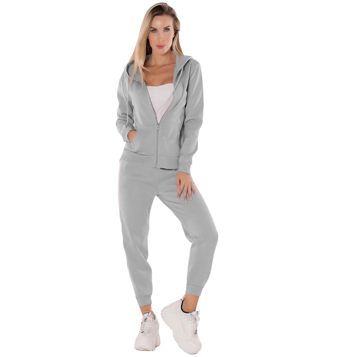 Conjunto Pants Y Sudadera Conj-07  Térmico Gris Claro