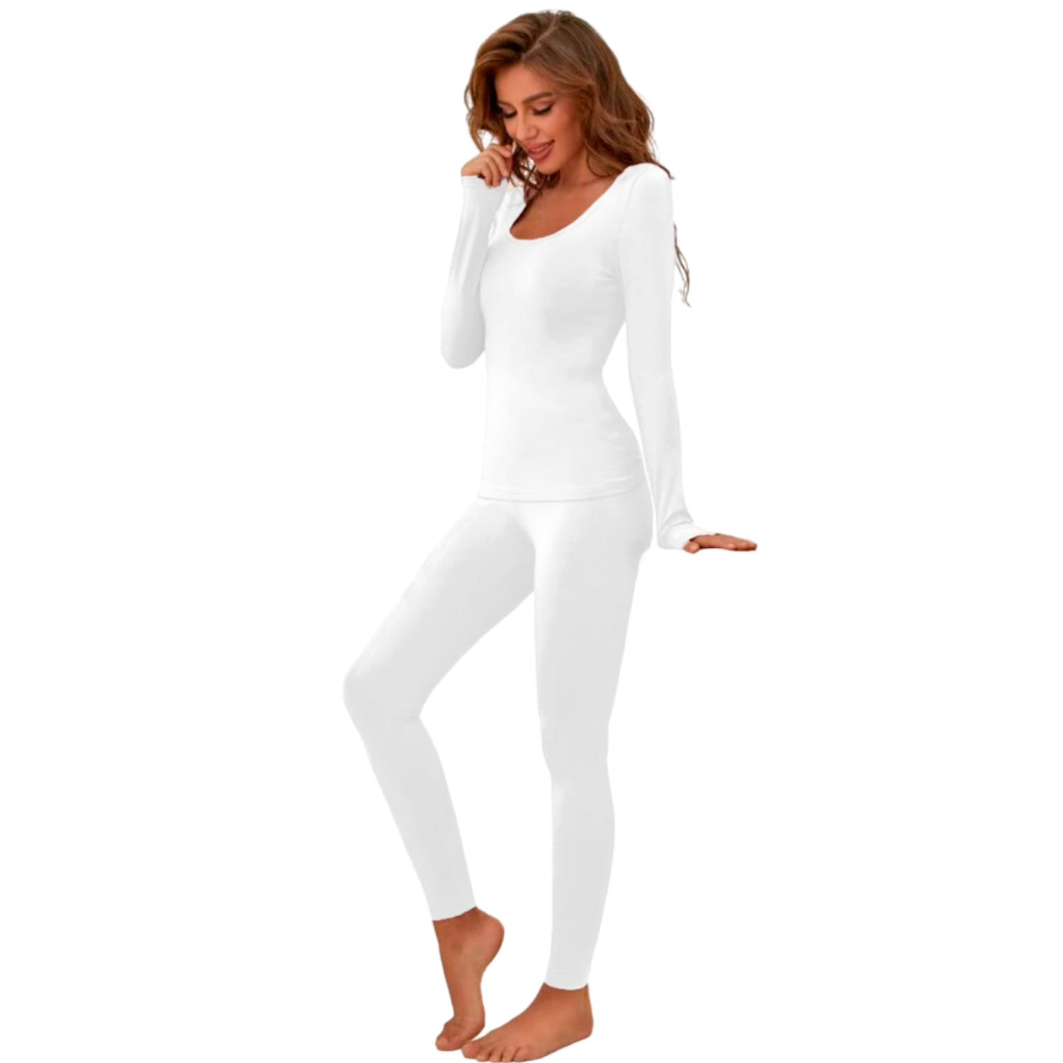 Conjunto Térmico Afelpado Blanco para Mujer