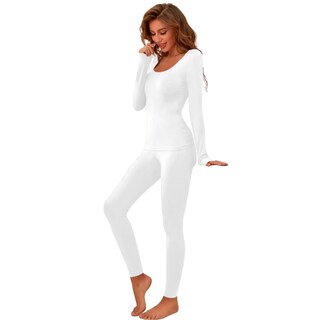 Foto 1 | Conjunto Térmico Afelpado Blanco para Mujer