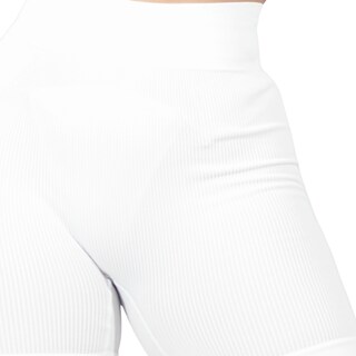 Foto 4 | Conjunto Deportivo Short Biker Y Top Conj-050 Blanco Stretch Fit para Mujer