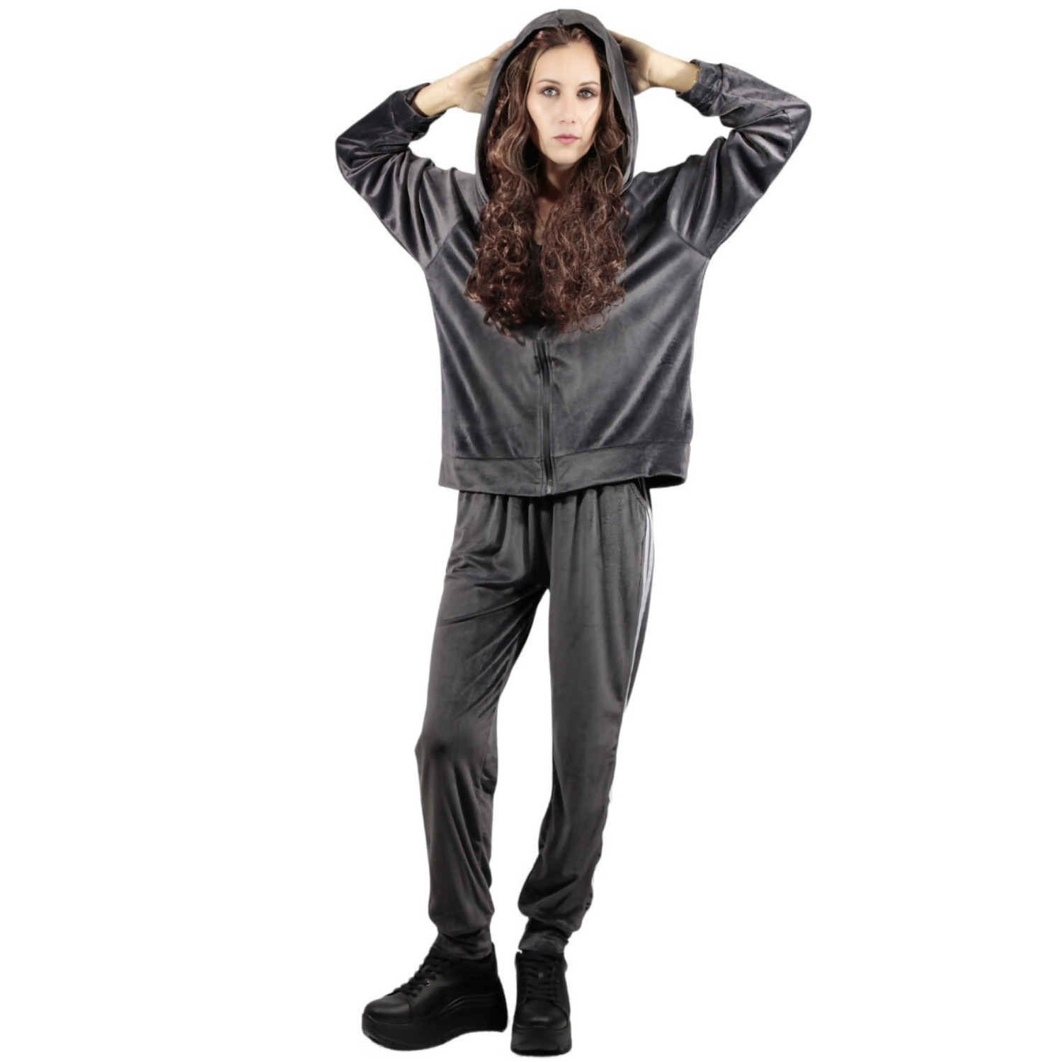 Conjunto con Pants Gris 2 Piezas para Mujer