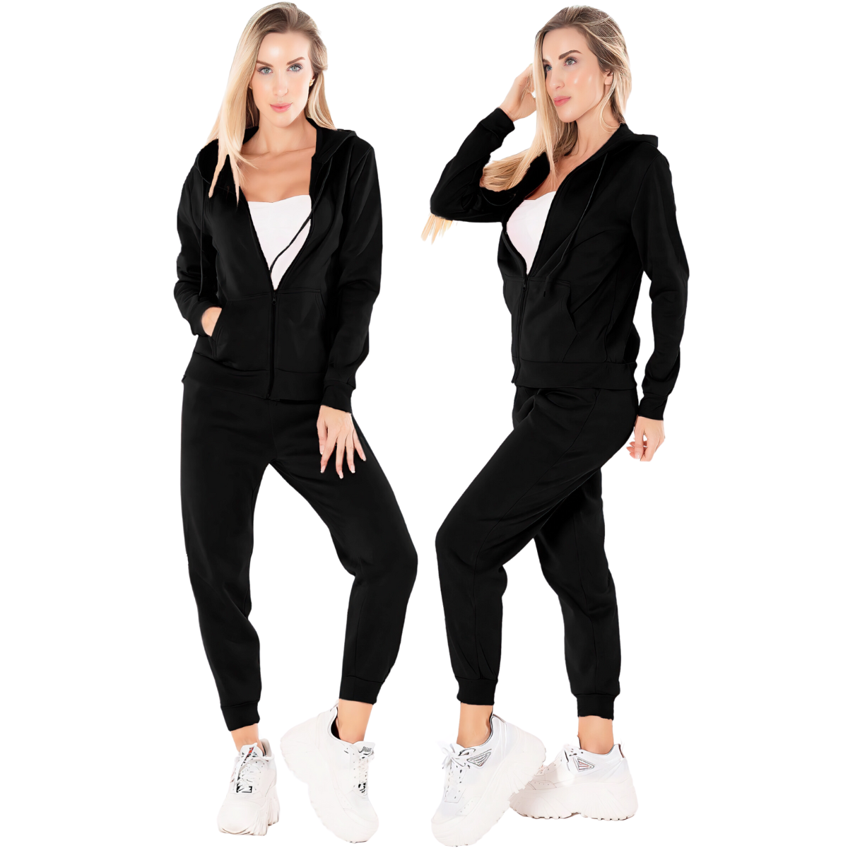 Set de 2 Conjuntos Pants Y Sudaderas Negro Termico