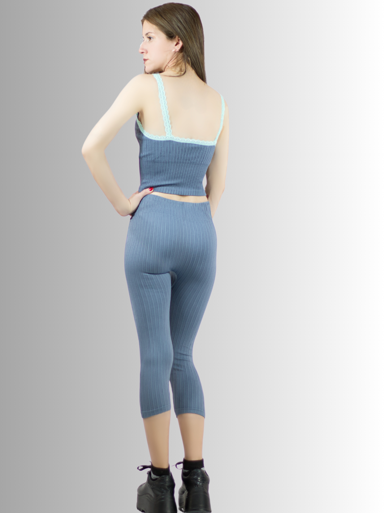 Foto 5 pulgar | Set de 3 Conjuntos de Capri y Blusa Stretch Conj-060 para Mujer