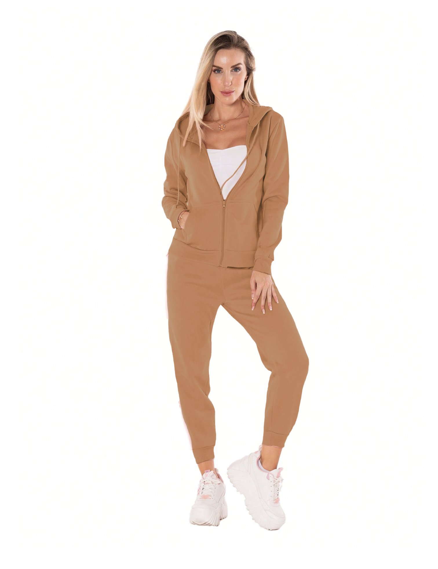 Conjunto Pants y Sudadera Conj-07 Café para Mujer