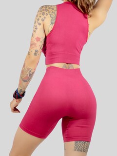 Foto 6 | Conjunto Deportivo De Mujer Short Y Top Conj-052-2 Rojo Oscuro Con Copas