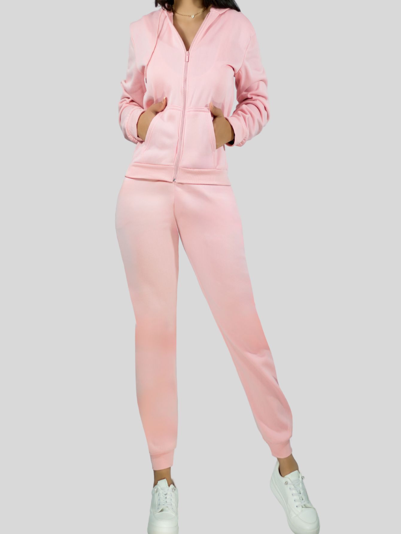 Foto 2 | Conjunto Mujer Térmico Pant Y Sudadera Capucha Conj-07 Color Rosa Claro Set De Pants