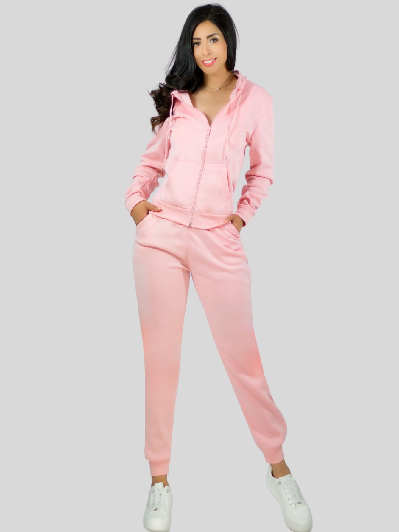 Foto 6 | Conjunto Mujer Térmico Pant Y Sudadera Capucha Conj-07 Color Rosa Claro Set De Pants