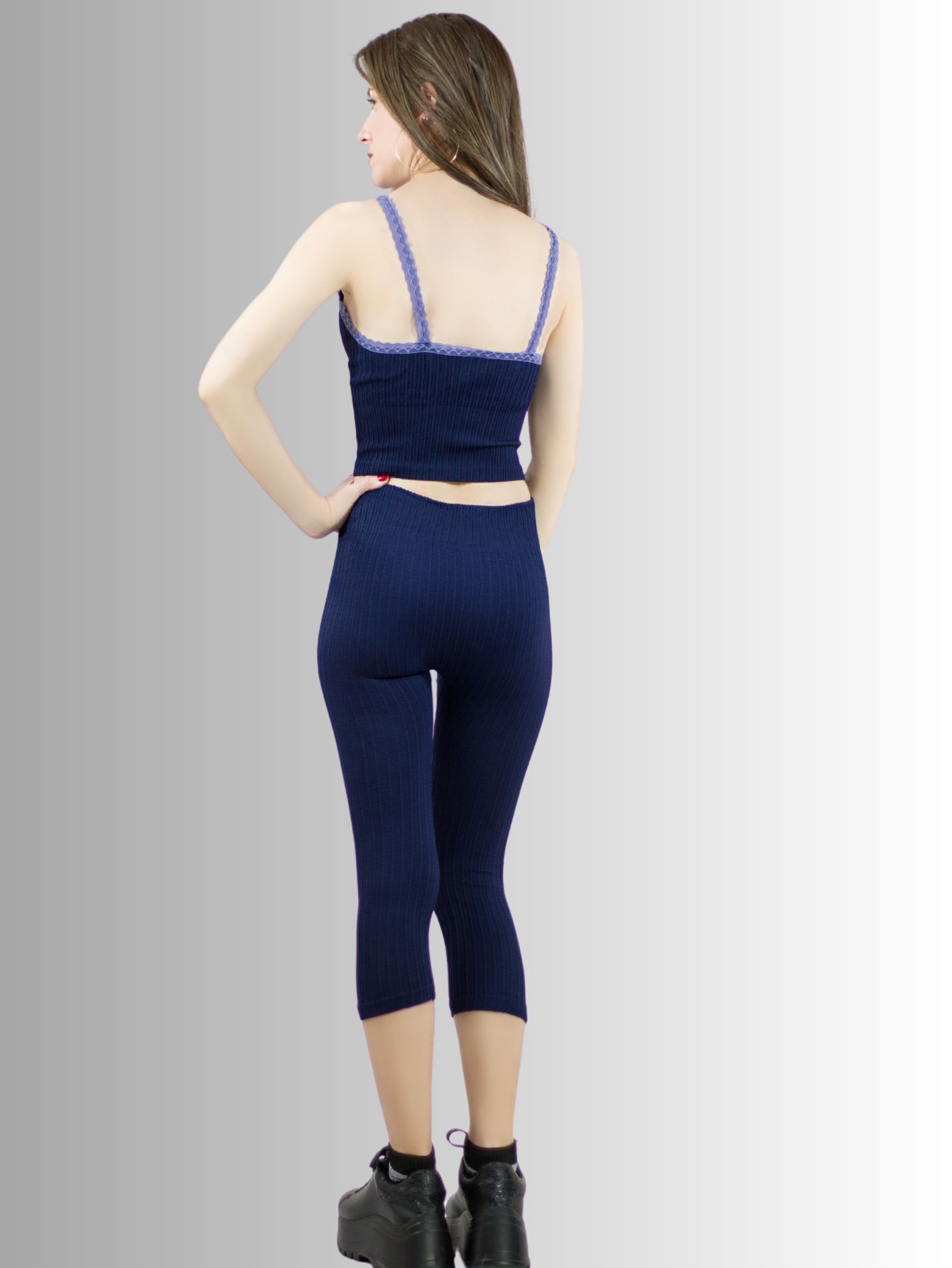 Foto 4 pulgar | Pack De Dos Set Capri Y Blusa Stretch Conj-060-px2 Colores Variados Para Mujer