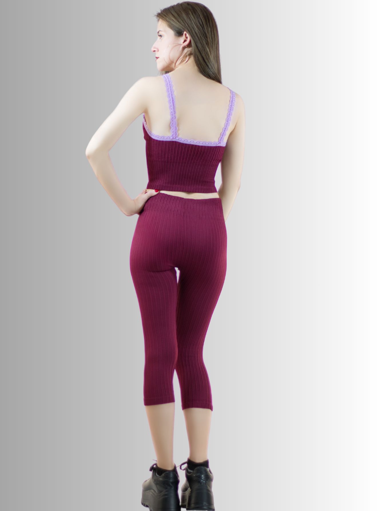 Foto 7 pulgar | Pack De Dos Set Capri Y Blusa Stretch Conj-060-px2 Colores Variados Para Mujer