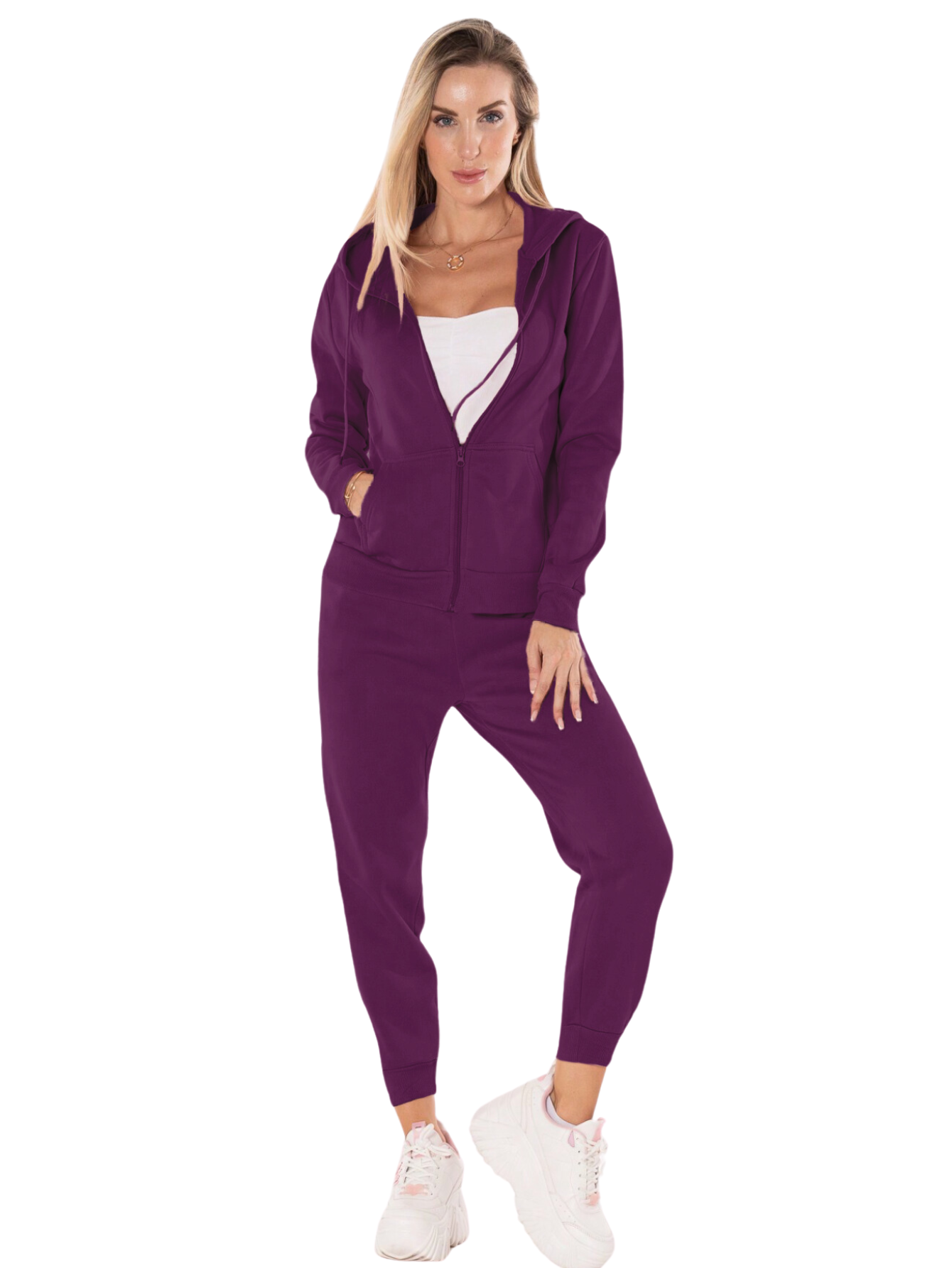 Conjunto Pants Y Sudadera Conj-07 Morado Termico
