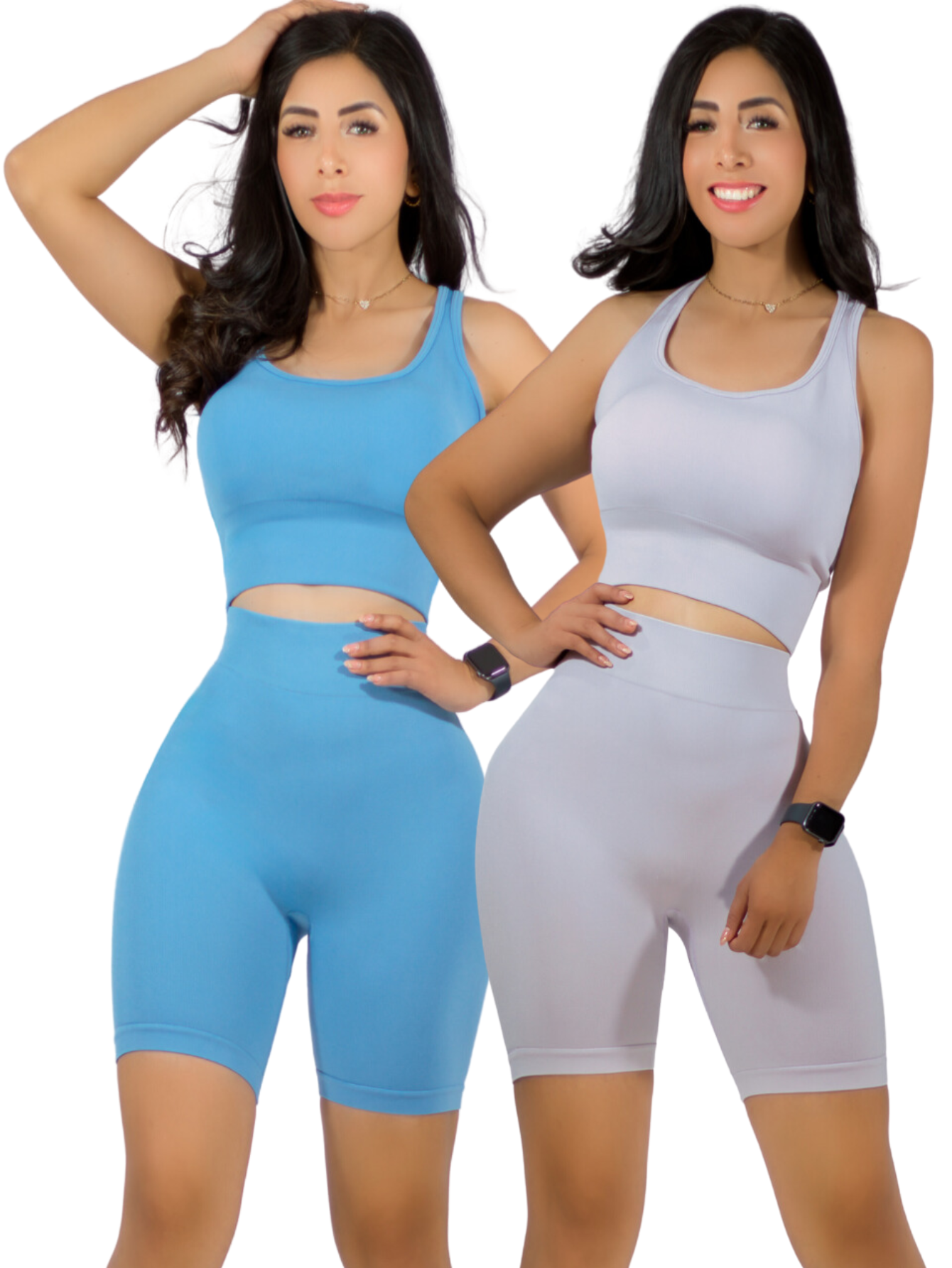 Foto 2 pulgar | Set De 2 Conjunto Deportiva Mujer Short Y Blusa Conj-056 Surtido En Color Stretch Fit Push Up
