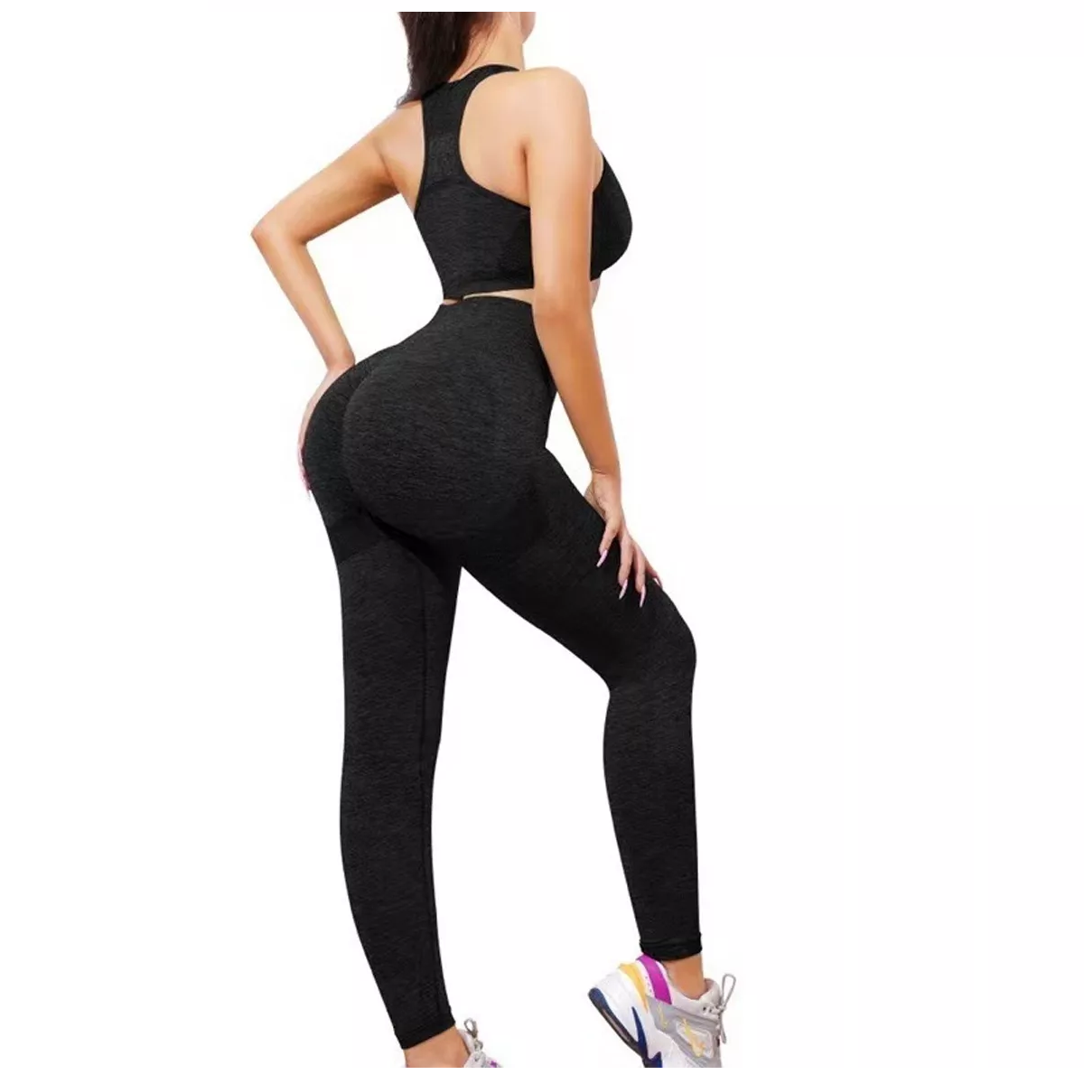 Foto 2 pulgar | Traje Deportivo Para Mujer, Camiseta Deportiva Y Pantalones Talla S/m Eo Safe Imports Esi-15906 Negro