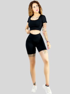 Foto 7 | Set De Dos Conjunto Deportivo De Mujer De Short Y Blusa Conj-066 Variedad De Colores Stretch Push Up