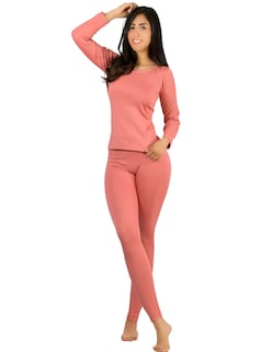 Foto 1 | Conjunto Térmico Mujer Pijamas Blusa Y Legging Conj-024-3 Rosa Piyama Pyjama