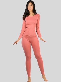 Foto 2 | Conjunto Térmico Mujer Pijamas Blusa Y Legging Conj-024-3 Rosa Piyama Pyjama