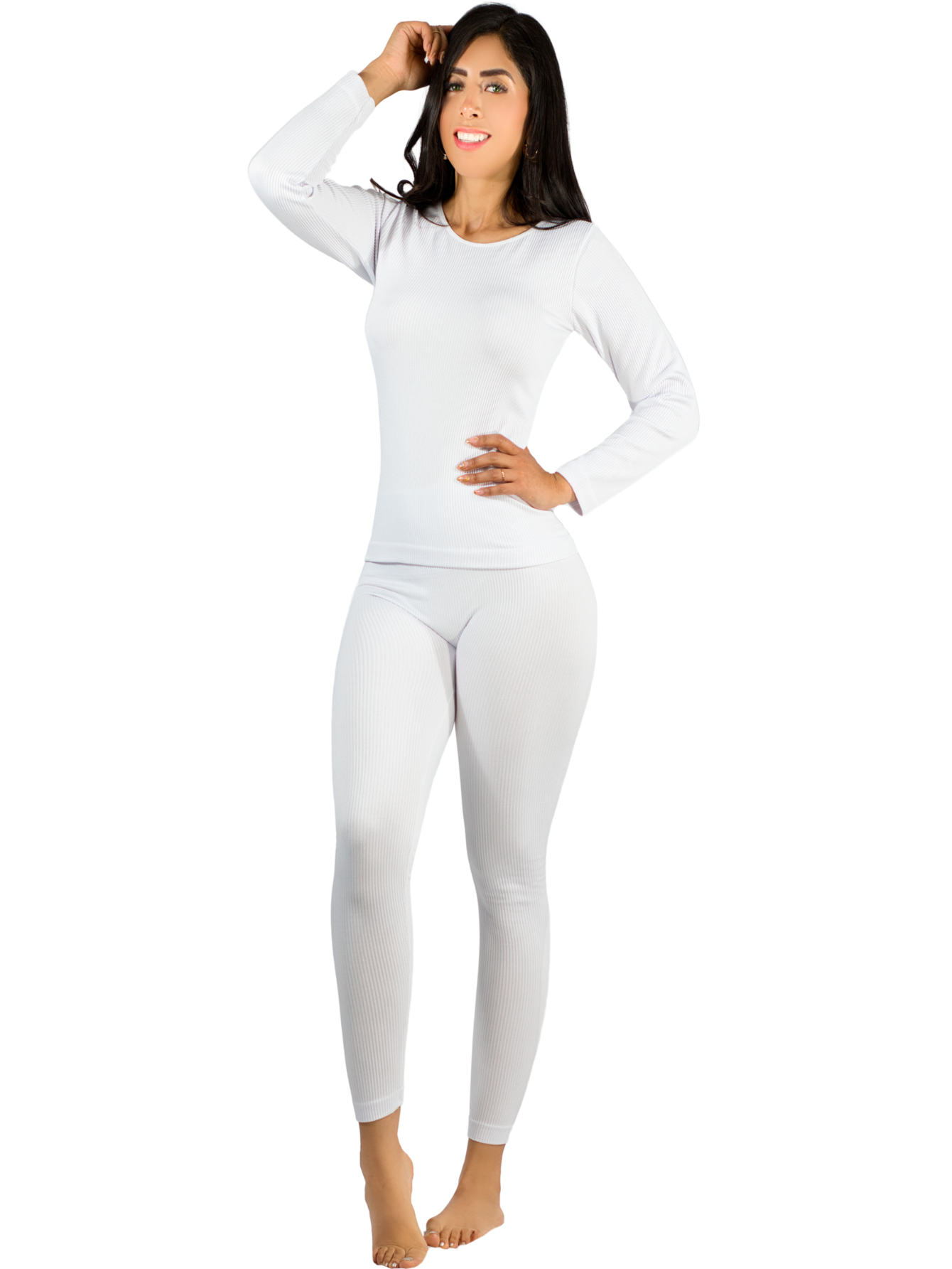 Conjunto Térmico Mujer Pijamas Blusa Y Legging Conj-024-3 Blanco Piyama Pyjama