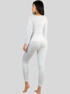 Foto 3 | Conjunto Térmico Mujer Pijamas Blusa Y Legging Conj-024-3 Blanco Piyama Pyjama