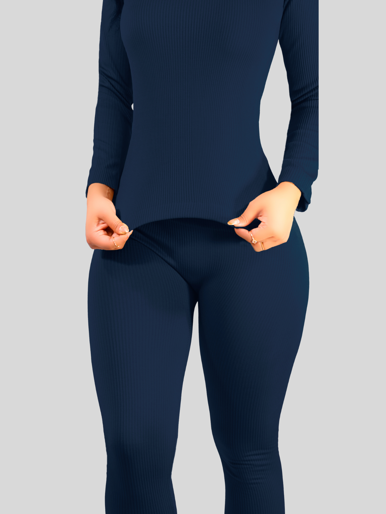 Foto 5 pulgar | Conjunto Térmico Mujer Pijamas Blusa Y Legging Conj-024-3 Marino Piyama Pyjama