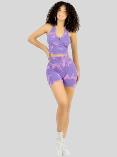 Foto 5 | Set De Dos Conjunto Deportivo Casual Mujer Short Y Blusa Stretch Tye-dye Conj-065 Variedad De Colores Comodidad Y Estilo