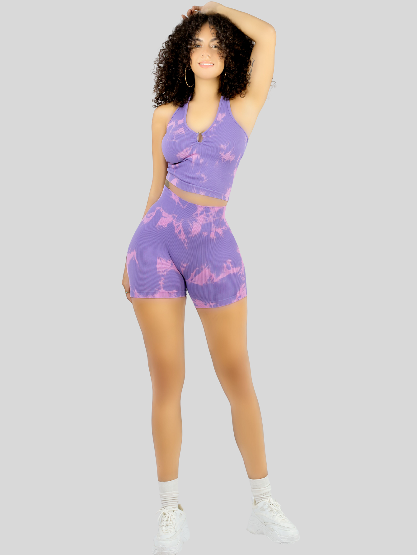 Foto 8 pulgar | Set De Dos Conjunto Deportivo Casual Mujer Short Y Blusa Stretch Tye-dye Conj-065 Variedad De Colores Comodidad Y Estilo