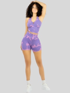 Foto 7 | Set De Dos Conjunto Deportivo Casual Mujer Short Y Blusa Stretch Tye-dye Conj-065 Variedad De Colores Comodidad Y Estilo
