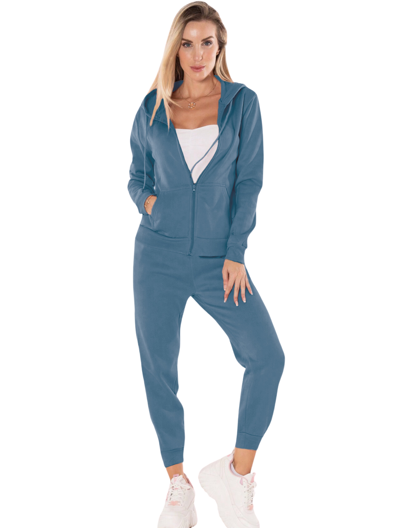 Conjunto Pants y Sudadera Conj-07 Azul Claro Térmico