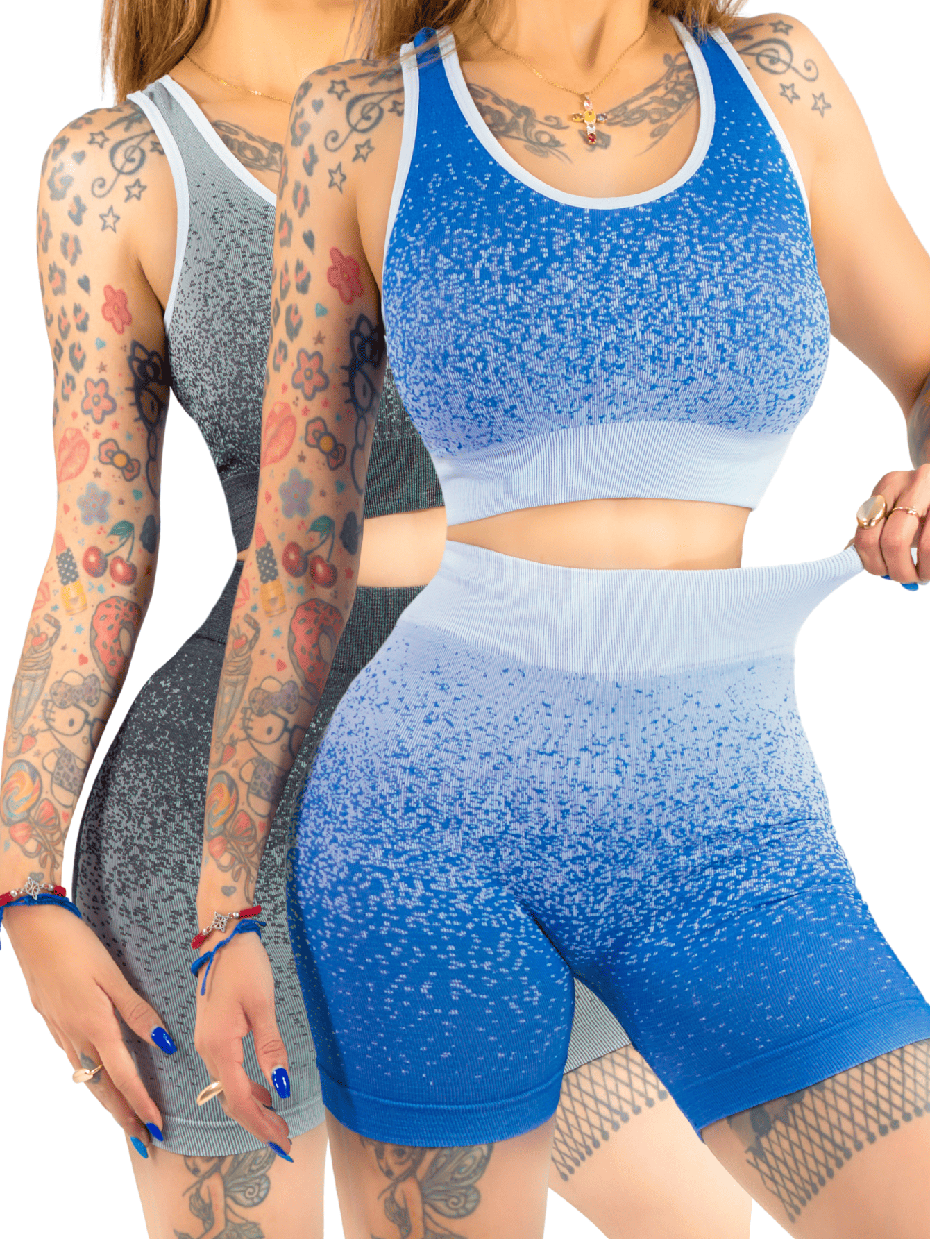 Set De Dos Conjunto Deportivo Casual Mujer Conj-068-px2 Variedad De Colores Short Y Blusa Stretch