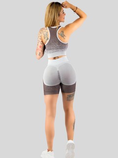 Foto 3 | Set De Dos Conjunto Deportivo Casual Mujer Conj-068-px2 Variedad De Colores Short Y Blusa Stretch