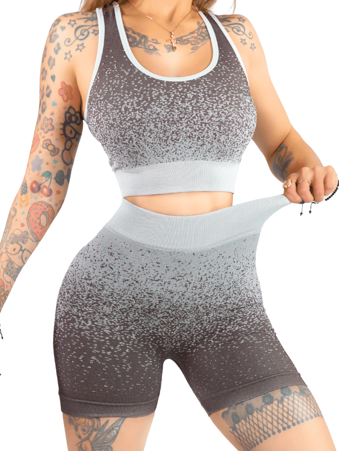 Conjunto Deportivo Casual Mujer Short Y Blusa Stretch Conj-068 Cafe Comodidad Y Estilo