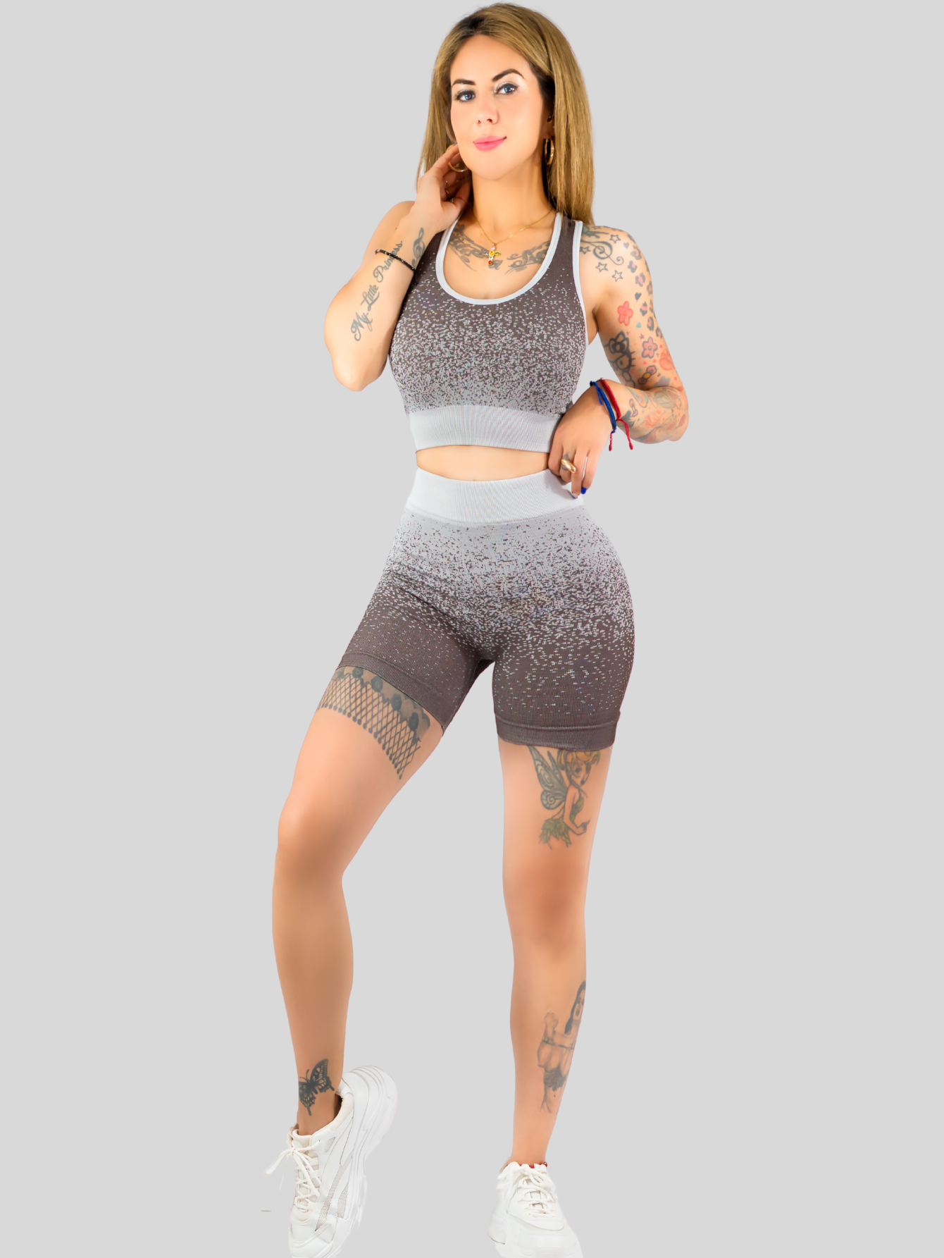 Foto 5 pulgar | Conjunto Deportivo Casual Mujer Short Y Blusa Stretch Conj-068 Cafe Comodidad Y Estilo