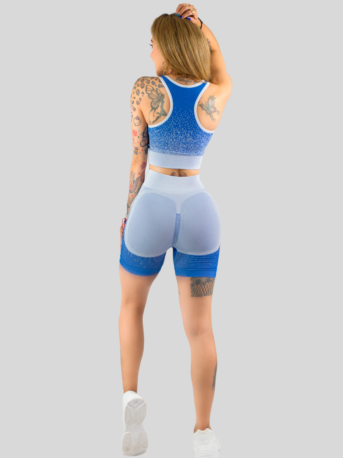 Foto 4 pulgar | Conjunto Deportivo Casual Mujer Short Y Blusa Stretch Conj-068 Azul Rey Comodidad Y Estilo