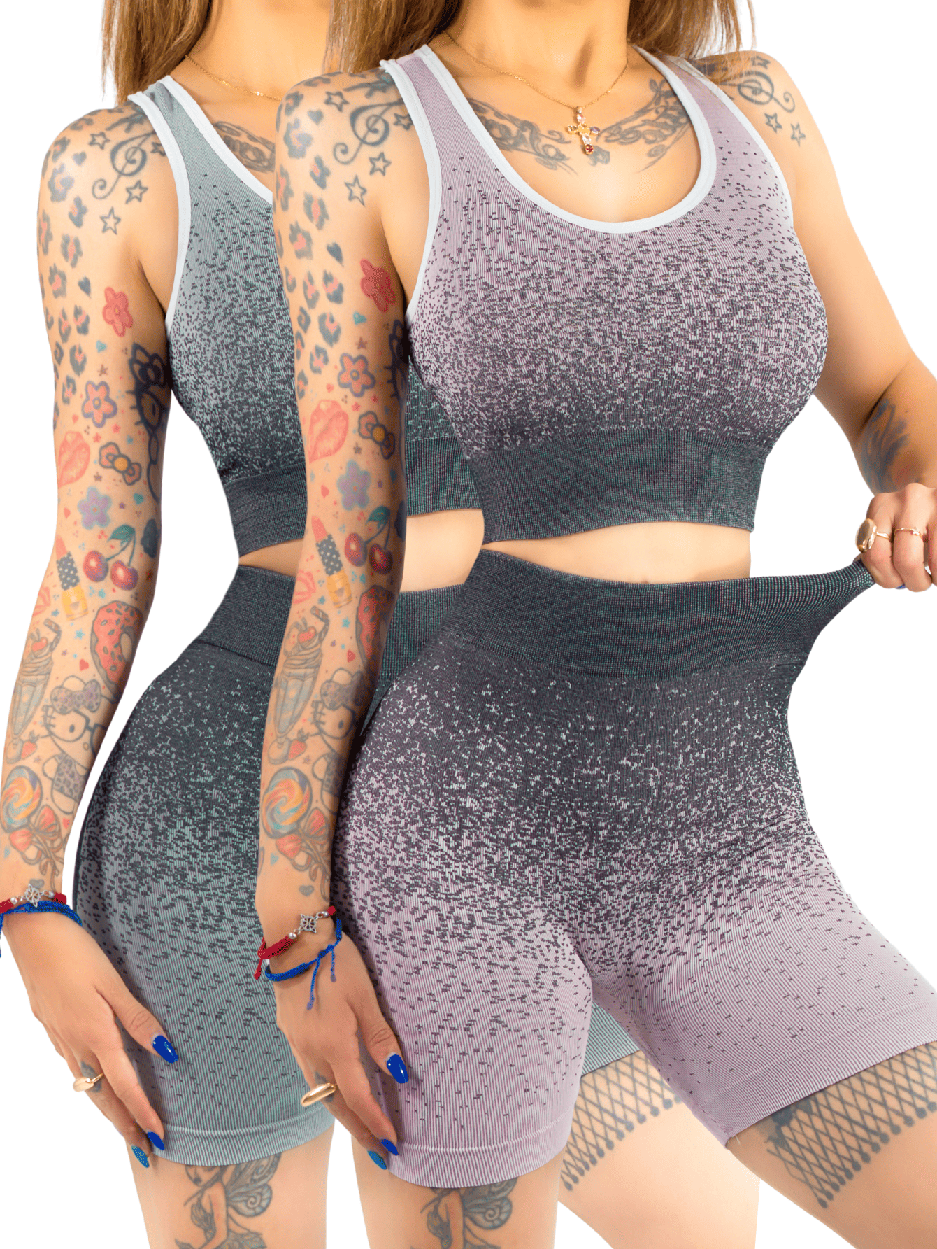 Set De Dos Conjunto Deportivo Casual Mujer Conj-068-px2 Variedad De Colores Short Y Blusa Stretch