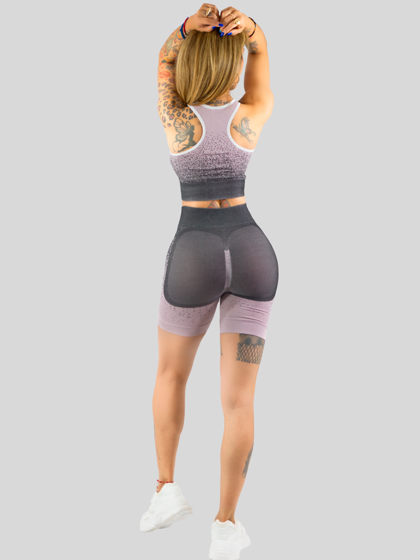 Foto 4 pulgar | Set De Dos Conjunto Deportivo Casual Mujer Conj-068-px2 Variedad De Colores Short Y Blusa Stretch